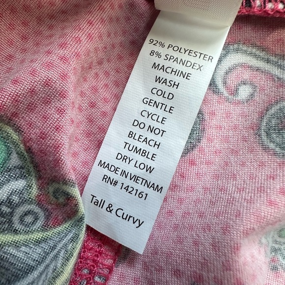 LuLaRoe Tall & Curvy Plus Size 1X Vibrant Pink Polka Dot Paisley Floral Leggings - Picture 10 of 10